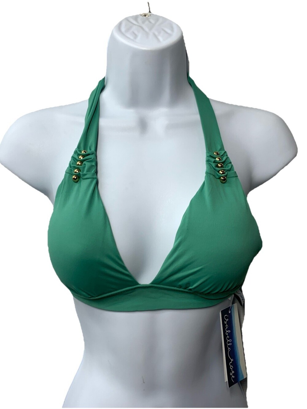 ISABELLA ROSE Womens Belmore Beaded Halter Bikini Top Swimwear Halter Size Small